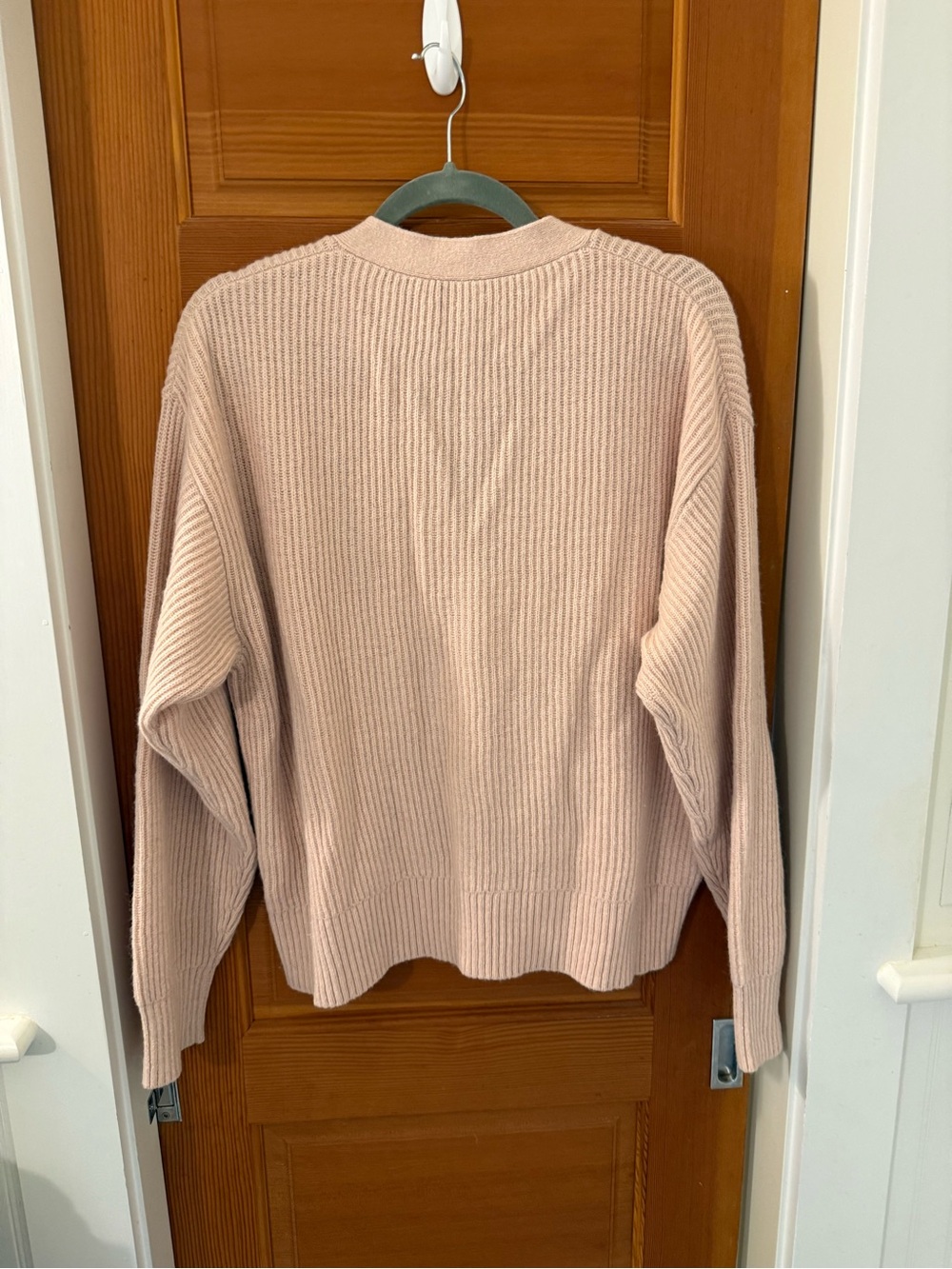 Patagonia Women’s Ribbed V-Neck Cardigan - Blush Pink - Picture 3 of 4